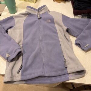 The North Face Lavender Fleece Jacket with Light Gray Trim